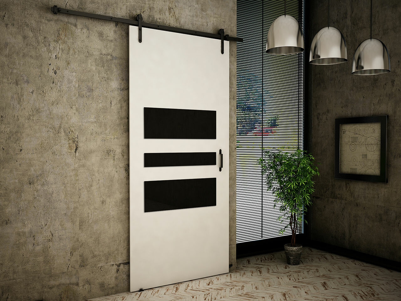 Klizna vrata Dover 164 (Bijela + Crna)