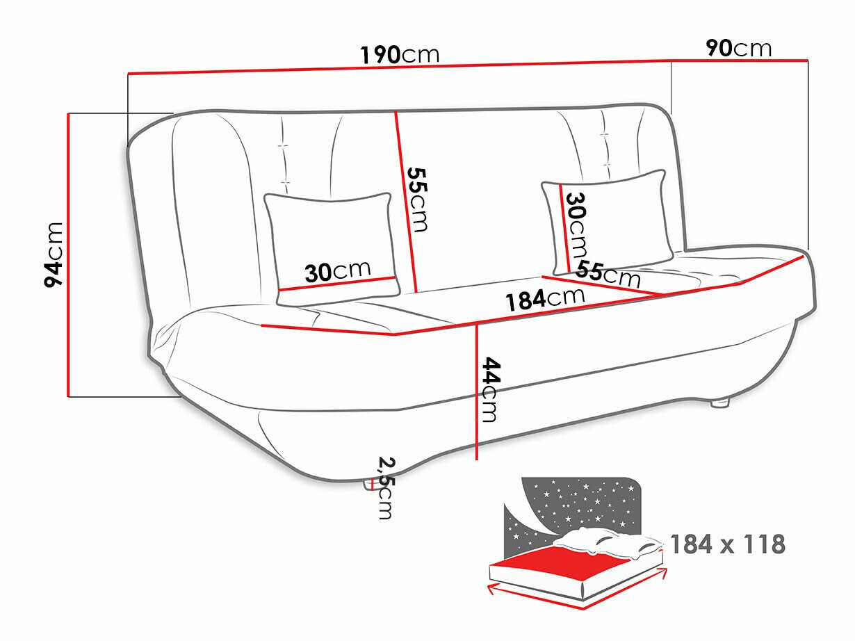 Kauč na razvlačenje Comfivo 239 (Matana 19 + Matana 17)