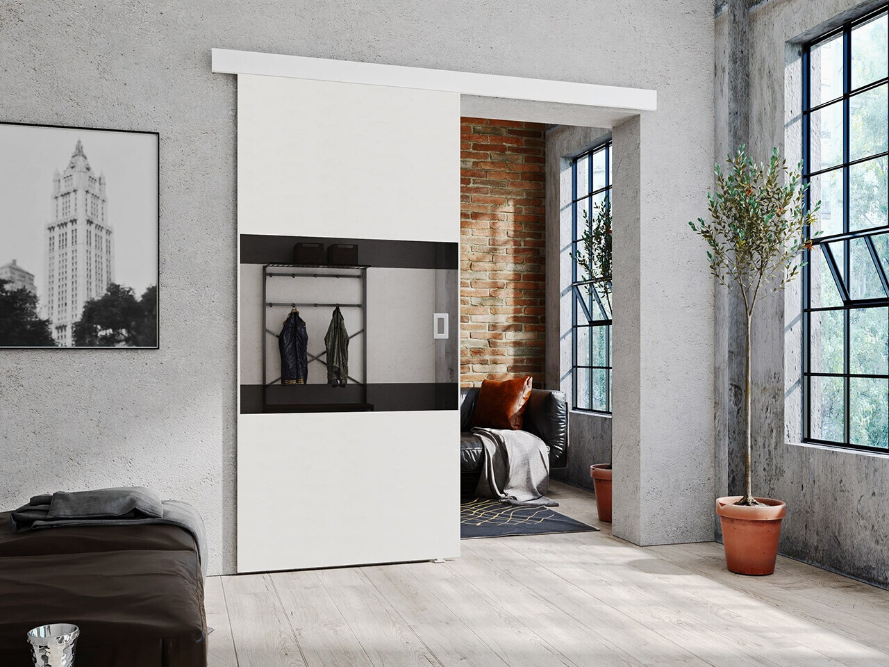 Klizna vrata Dover 174 (Bijela + Crna)