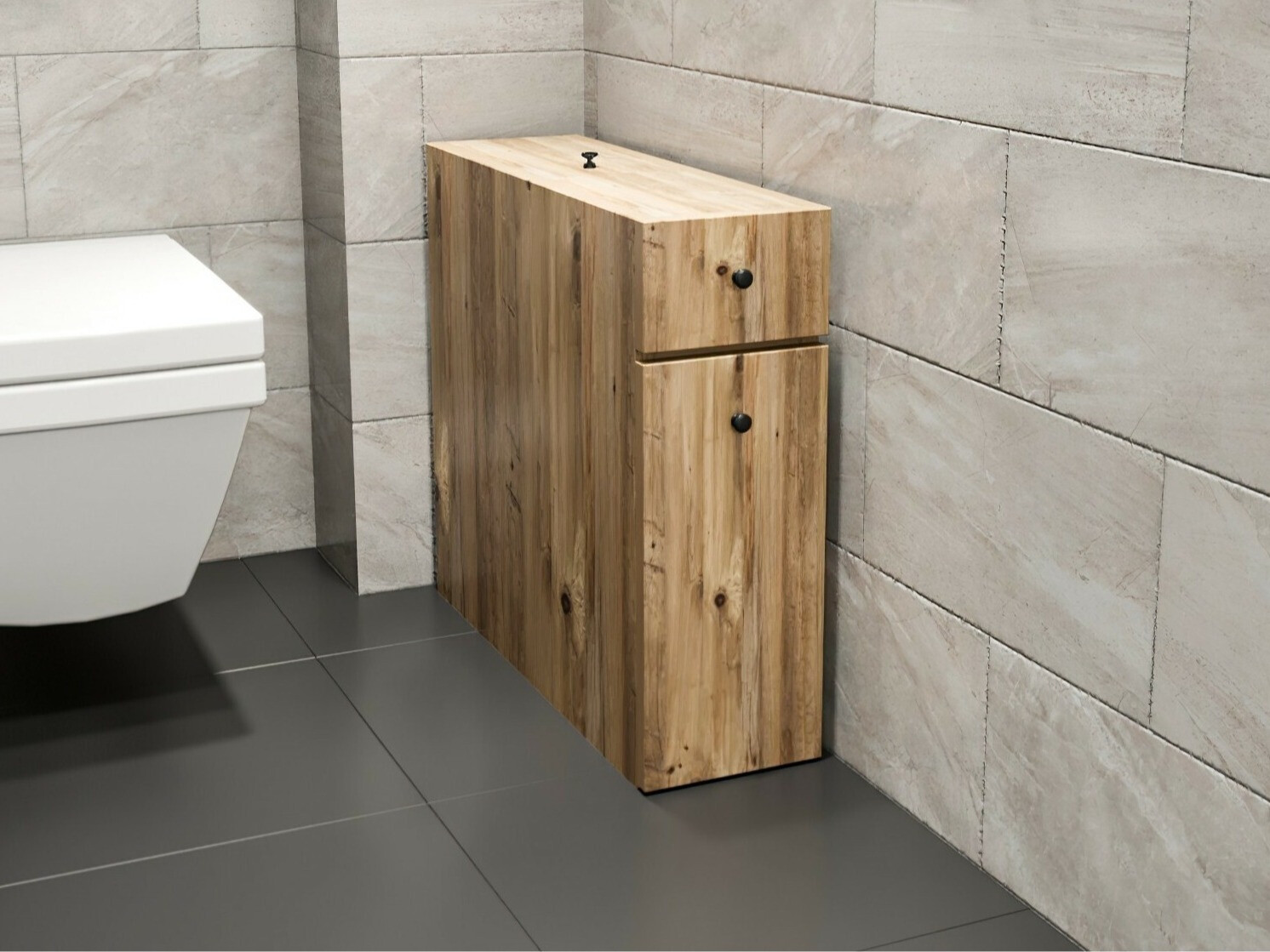 Samostojeći kupaonski ormarić Kailua 183 (Hrast)