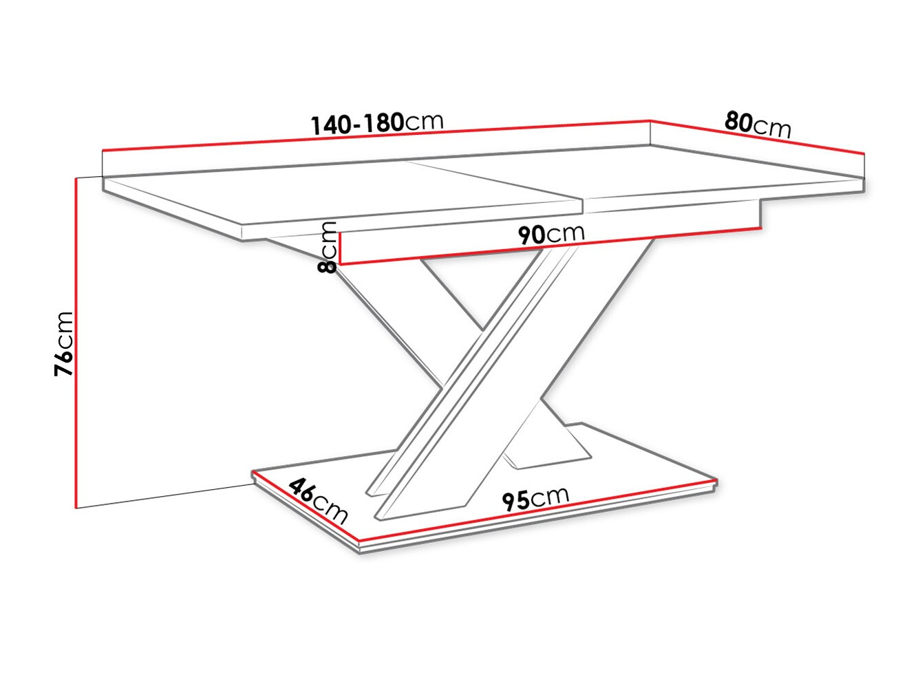 Stol Goodyear 103 (Sjajno bijela)