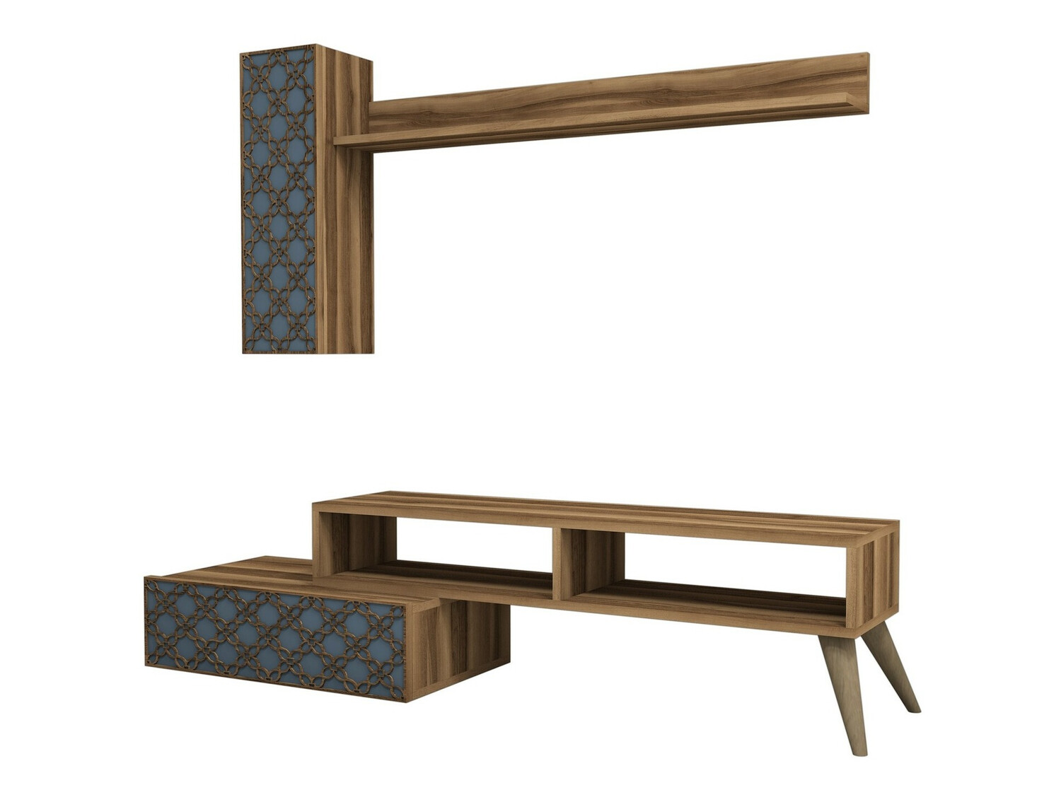 Set za dnevni boravak Kailua 1561 (Orah + Plava)