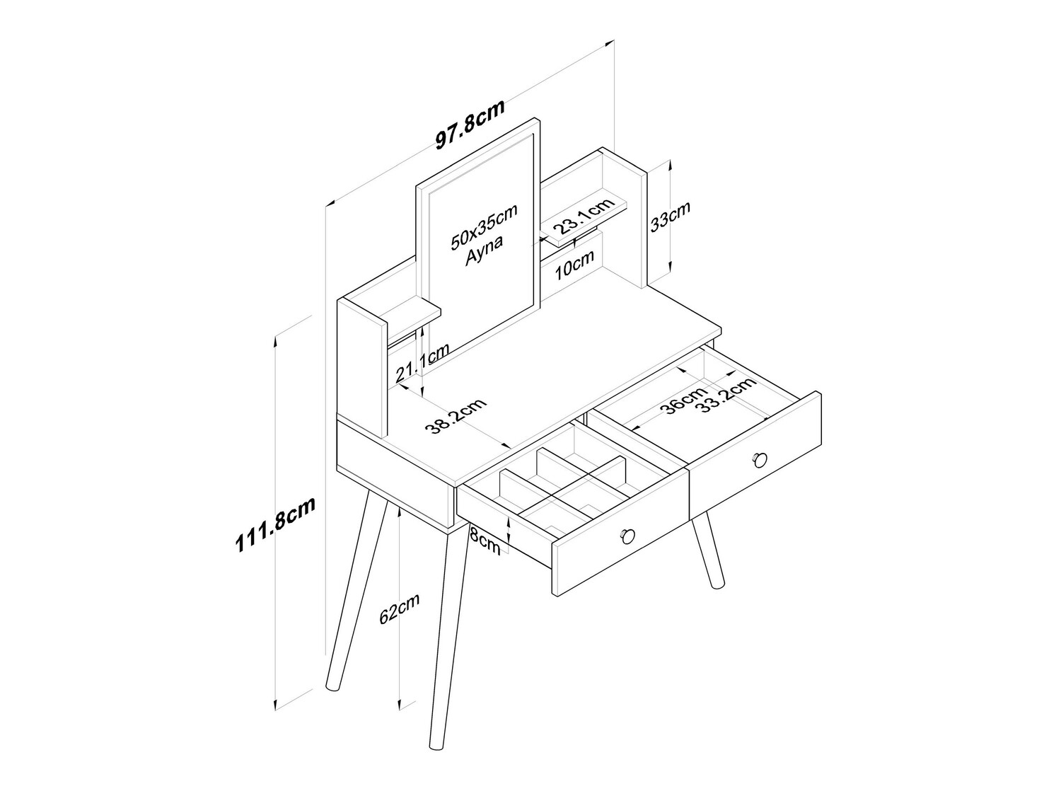 Toaletni stolić Kailua 221