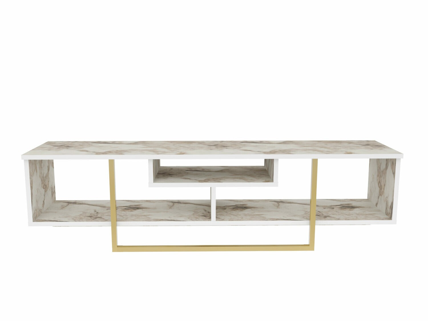 TV stol Kailua 245 (Bijeli mramor + Zlatna)
