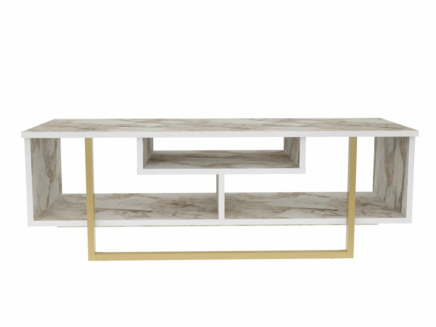 TV stol Kailua 246 (Bijeli mramor + Zlatna)