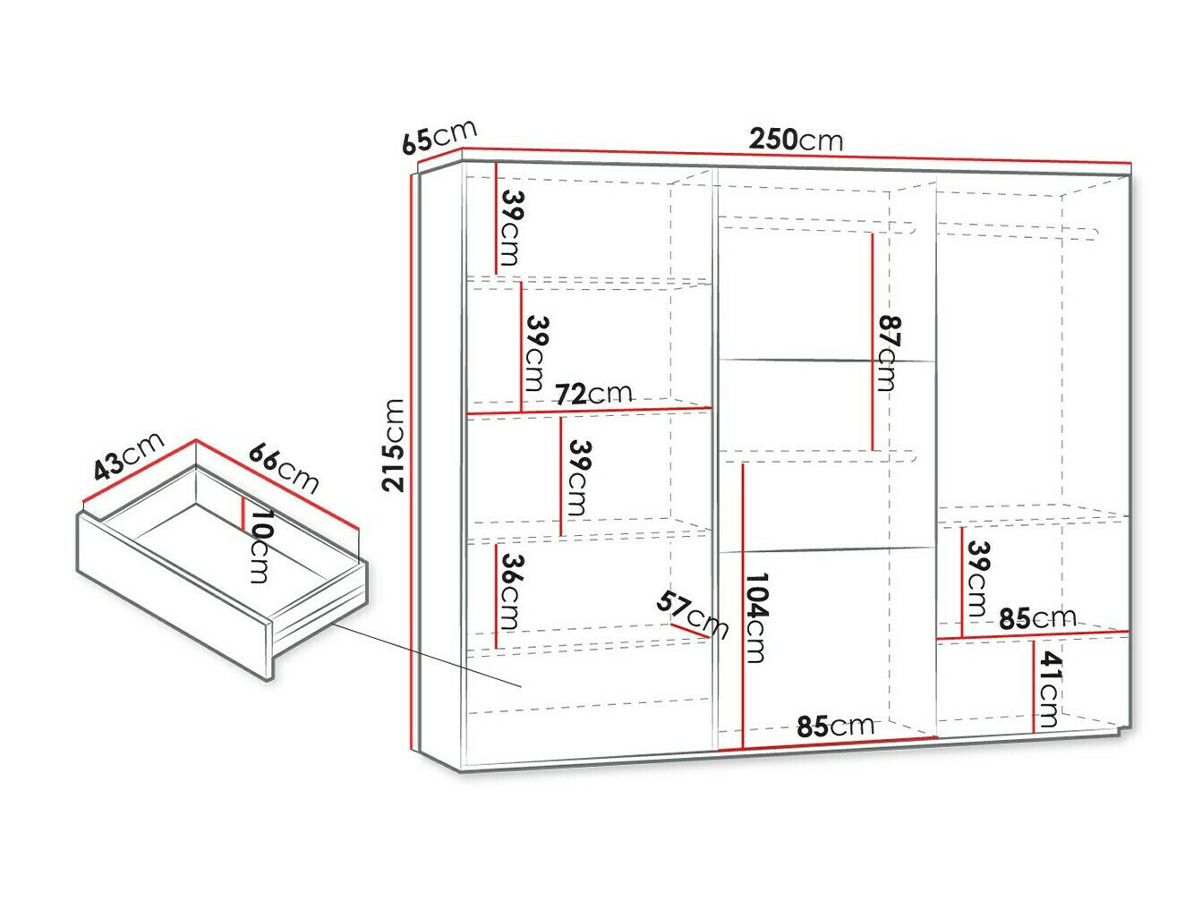 Ormar Honolulu 126 (Crna)
