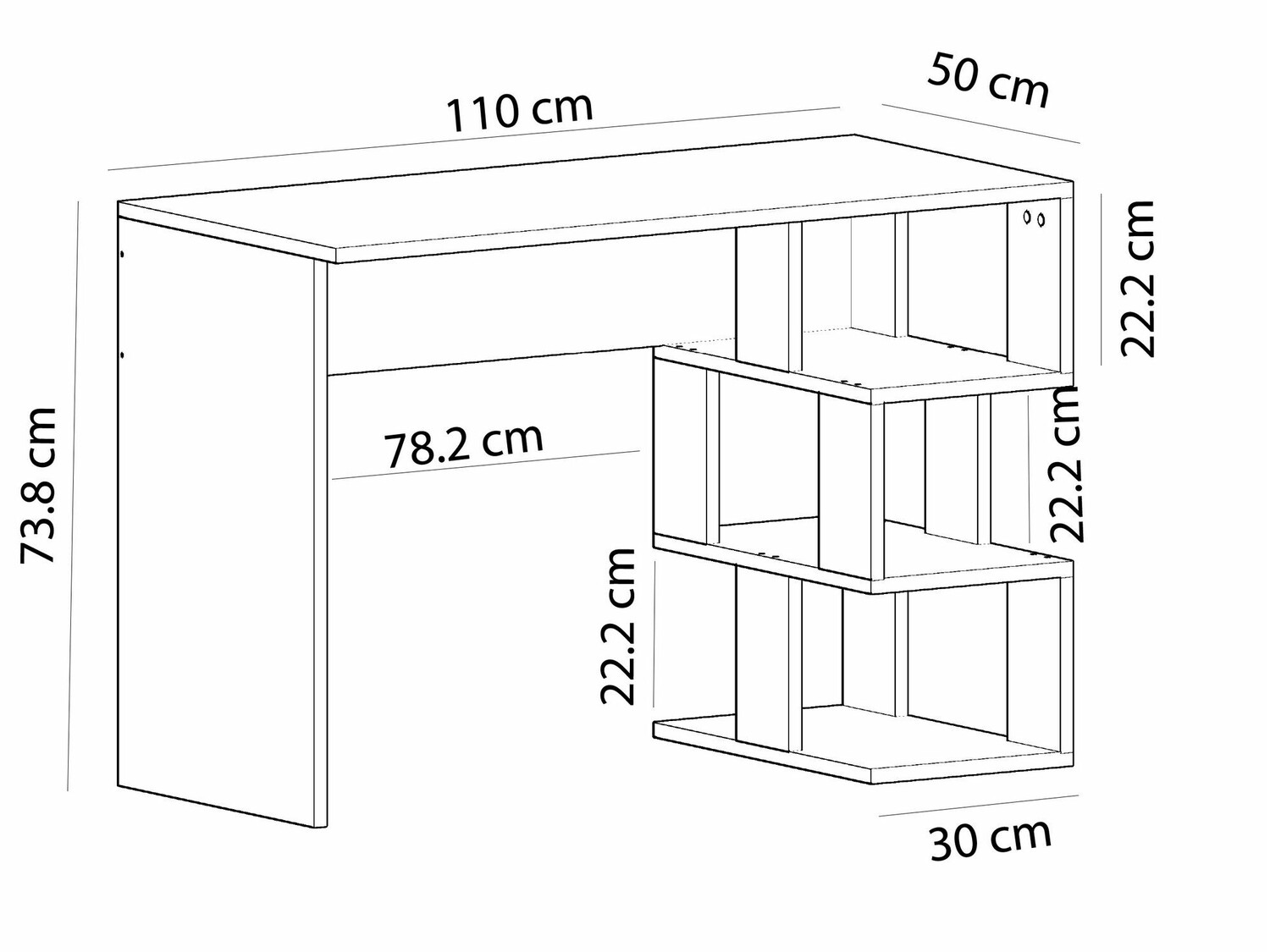 Uredski stol Kailua 287 (Bijela + Hrast)