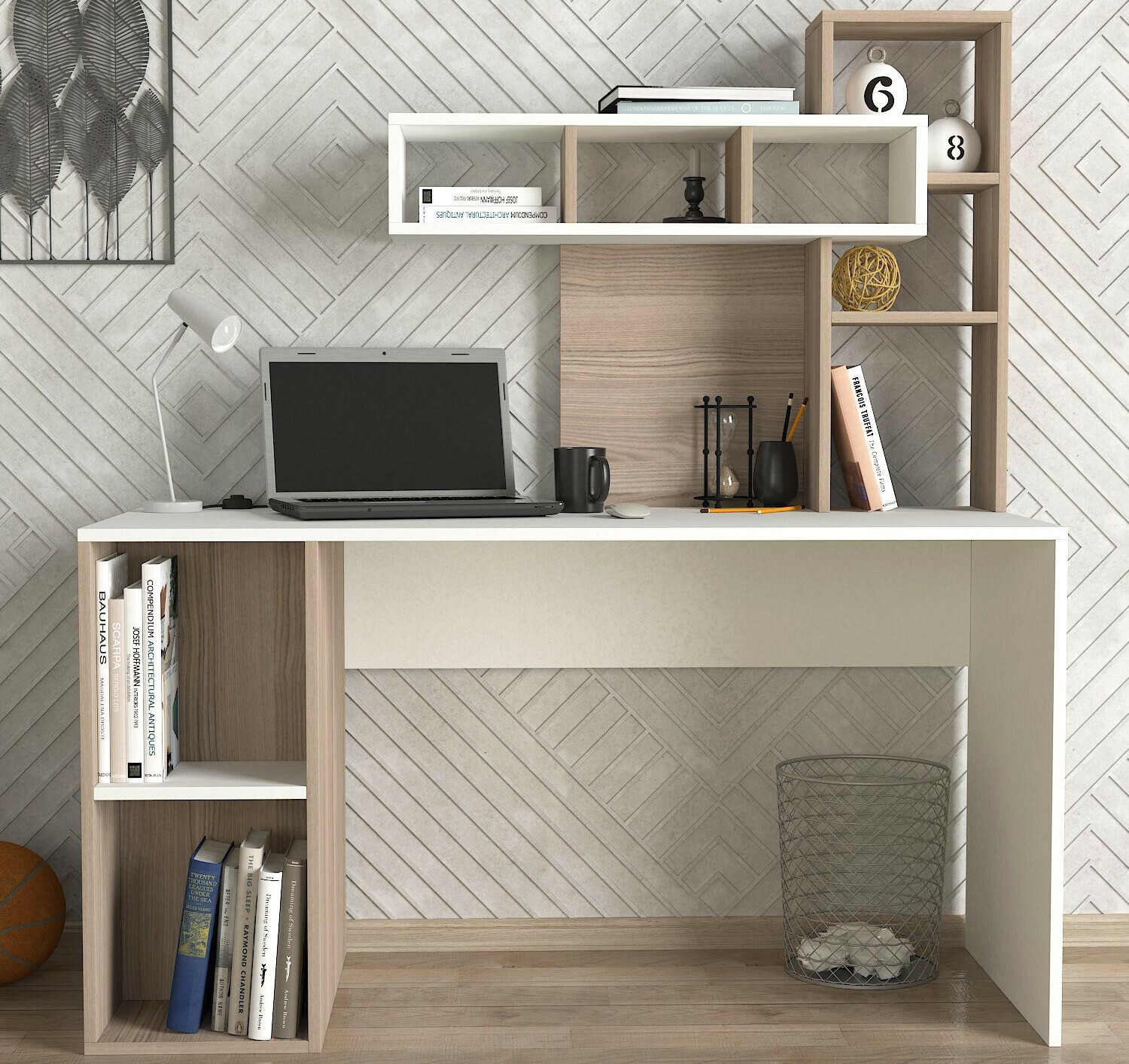 Uredski stol Kailua 296 (Svijetlo smeđa + Bijela)