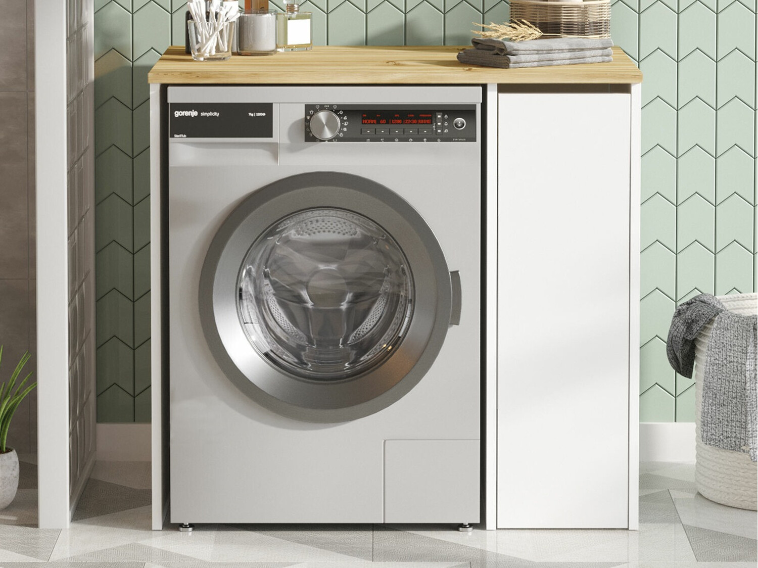 Kupaonska polica Kailua 339 (Bijela + Hrast)