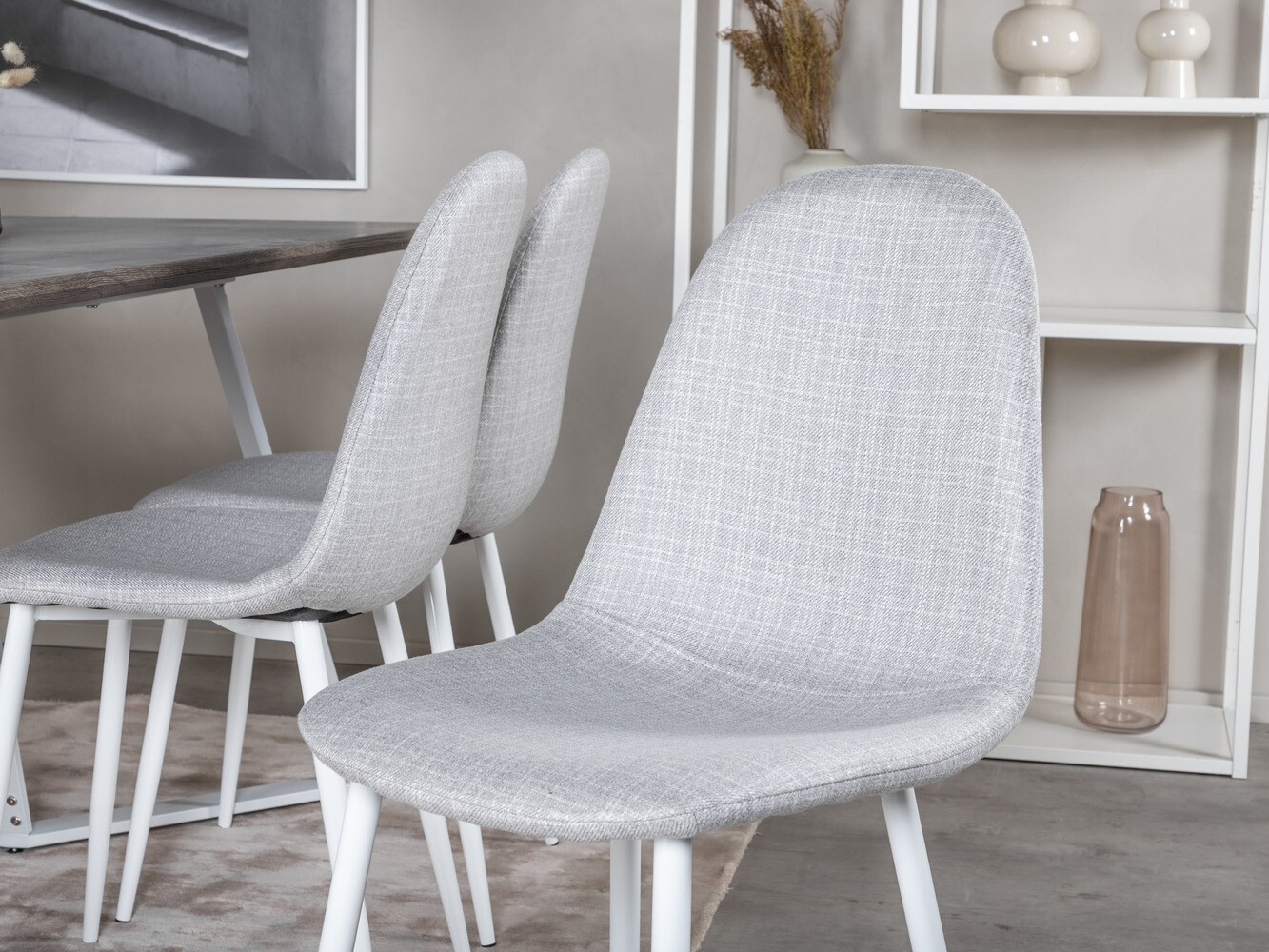 Blagovaonski set Dallas 1804 (Svijetlo siva + Bijela)