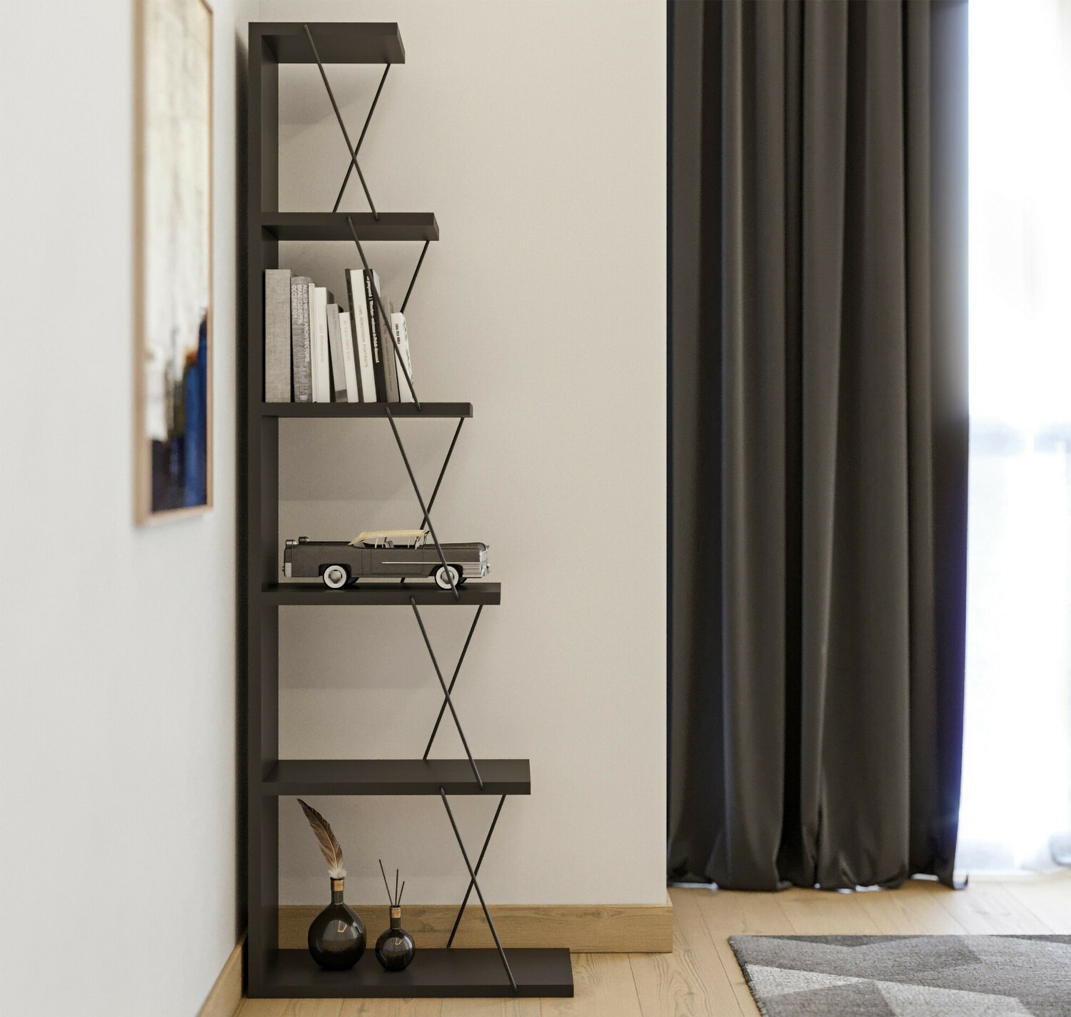 Polica Kailua 371 (Antracit + Crna)