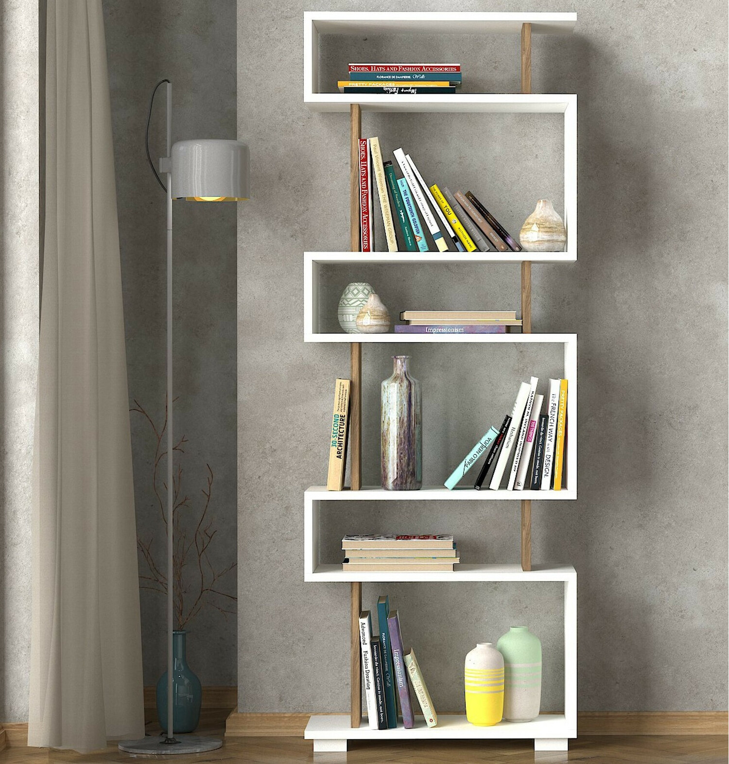 Polica Kailua 373 (Bijela + Orah)