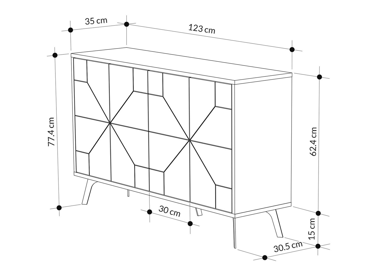 Ormarić Kailua 416 (Crni mramor)