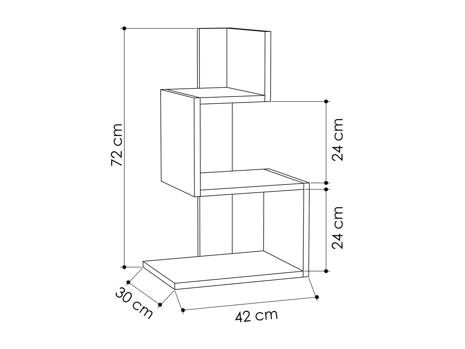 Pomoćni stolić Kailua 401 (Bijela + Hrast)