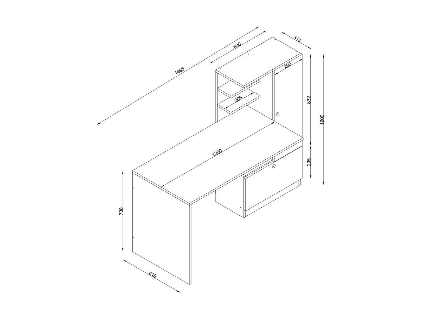 Uredski stol Kailua 405 (Bijela)