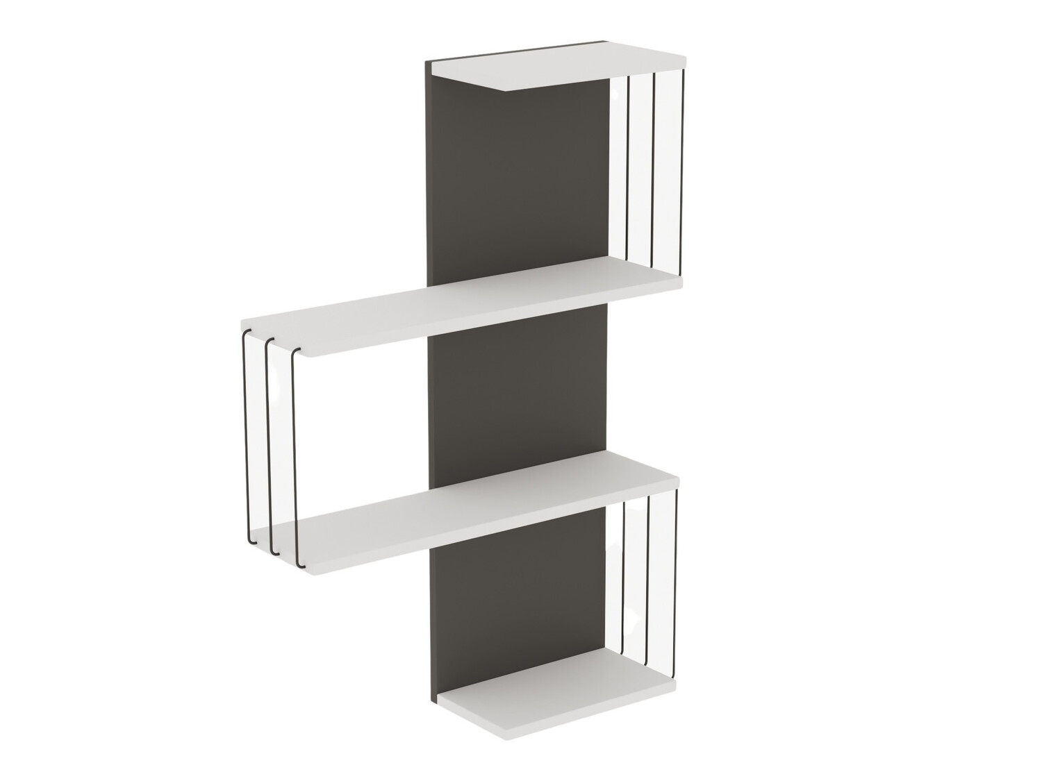 Zidna polica Kailua 406 (Bijela + Antracit)