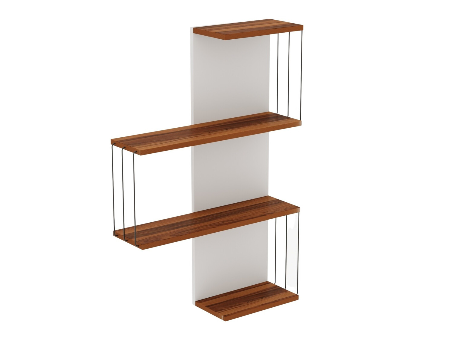 Zidna polica Kailua 406 (Smeđa + Bijela)