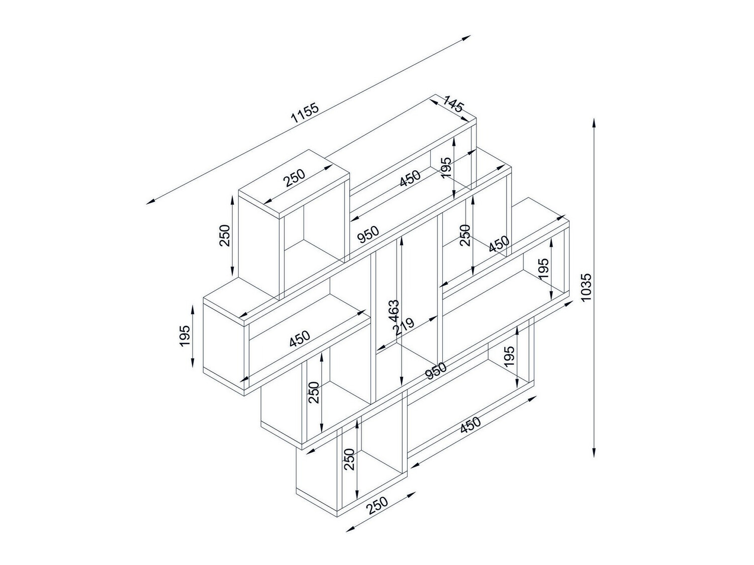 Zidna polica Kailua 474