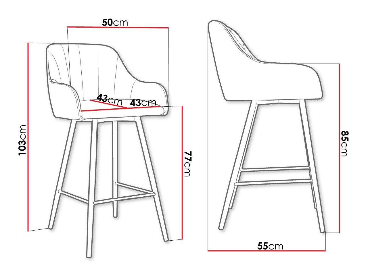 Barska stolica Jackson 102 (Crna + Magic Velvet 2209)