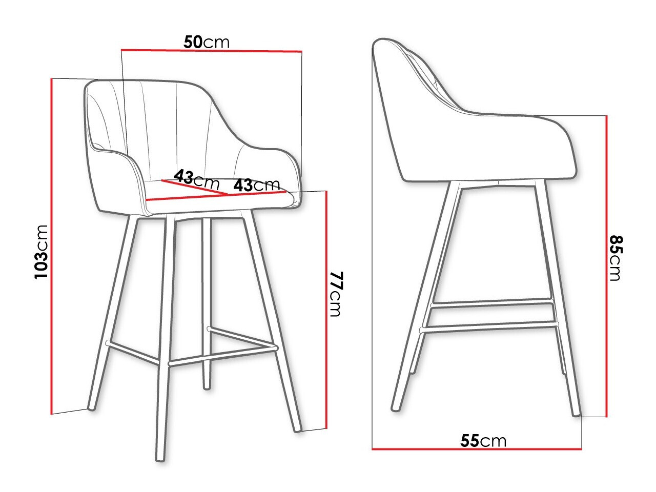 Barska stolica Jackson 102 (Crna + Magic Velvet 2240)