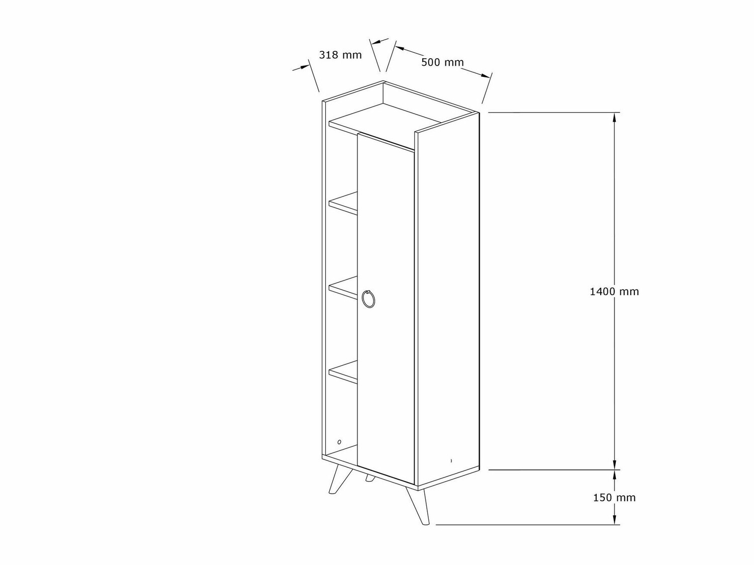 Samostojeći kupaonski ormarić Kailua 2069