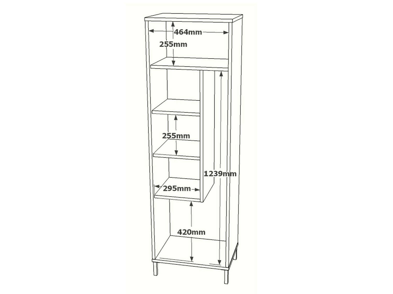 Samostojeći kupaonski ormarić Kailua 2071 (Bijela + Orah)
