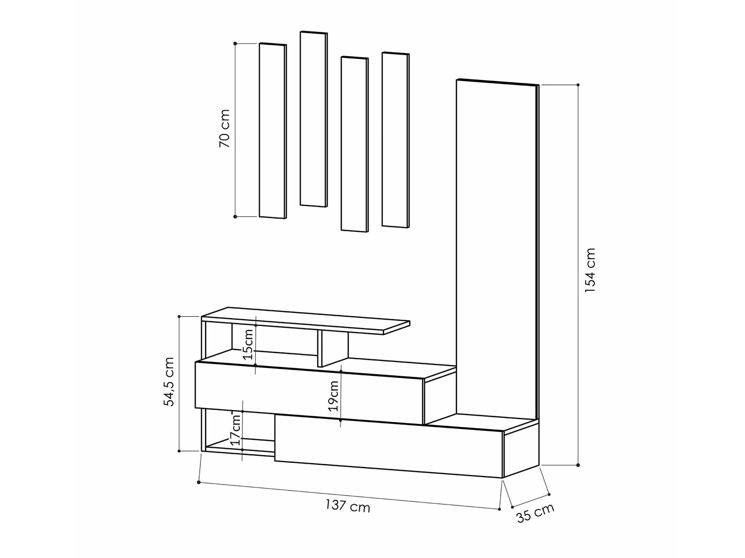 Set za hodnik Kailua 502 (Bijela + Hrast)