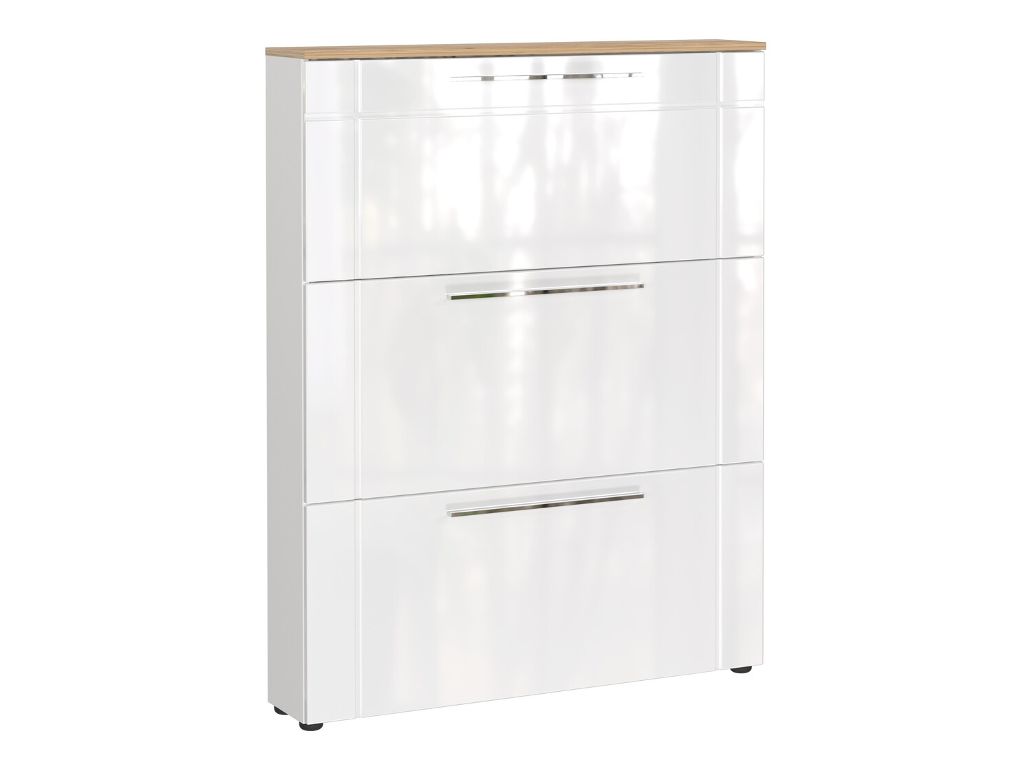 Ormarić za cipele Sacramento 404 (Sjajno bijela + Navarra hrast)