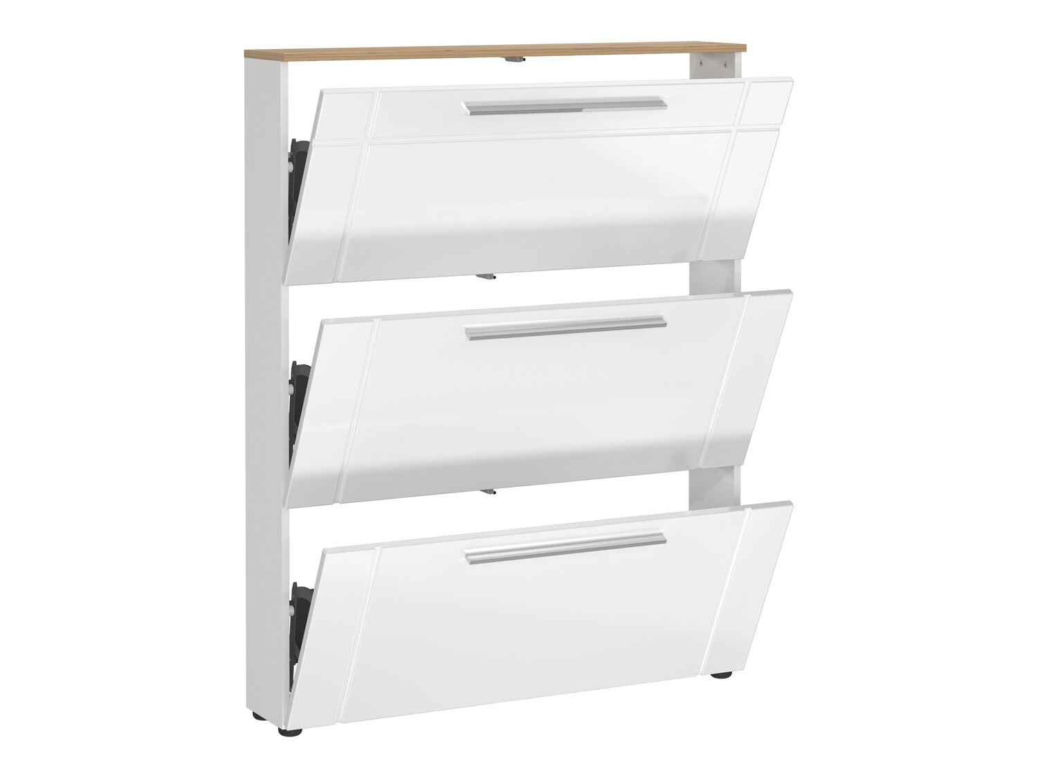 Ormarić za cipele Sacramento 404 (Sjajno bijela + Navarra hrast)