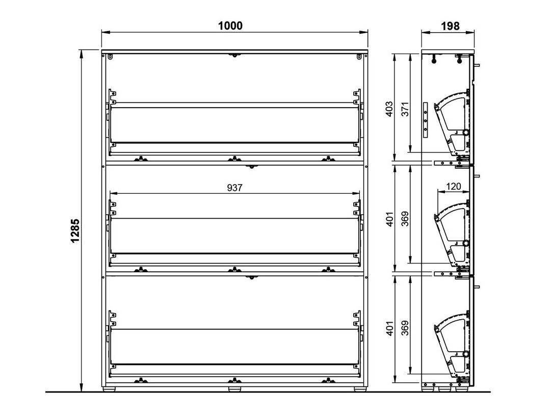 Ormarić za cipele Sacramento 404 (Sjajno bijela + Navarra hrast)