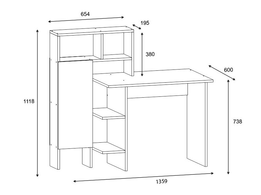 Uredski stol Kailua 594 (Bijela + Hrast)