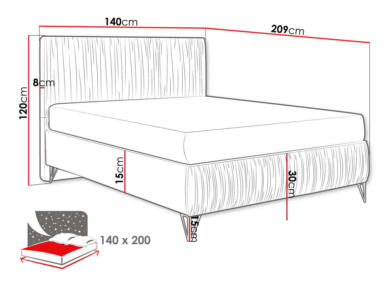 Boxspring krevet Logan 112 (Amor Velvet 4314)
