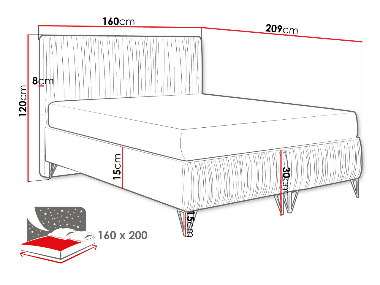 Krevet Logan 112 (Amor Velvet 4328)