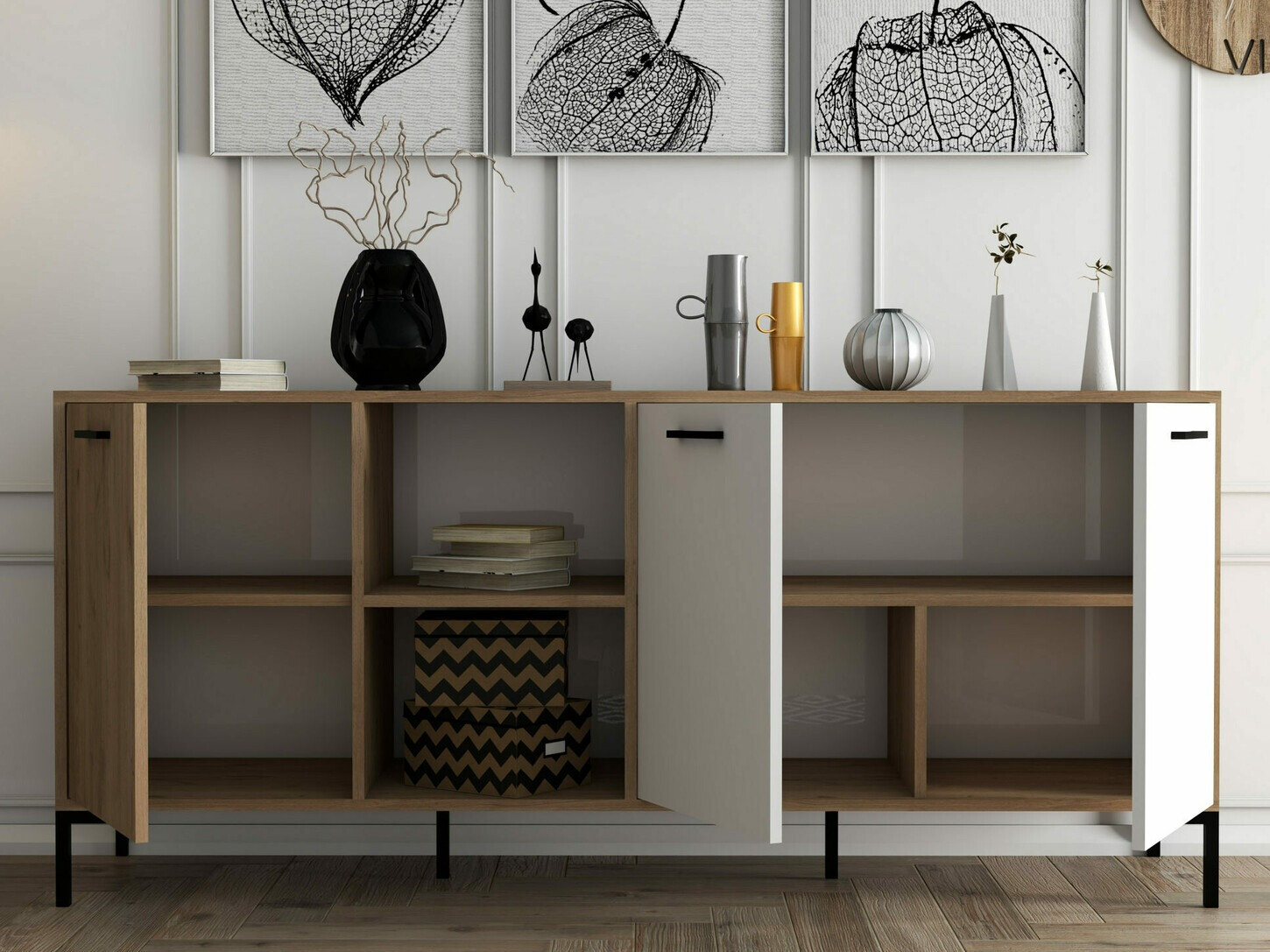 Ormarić Nolcava 101 (Bijela + Hrast)