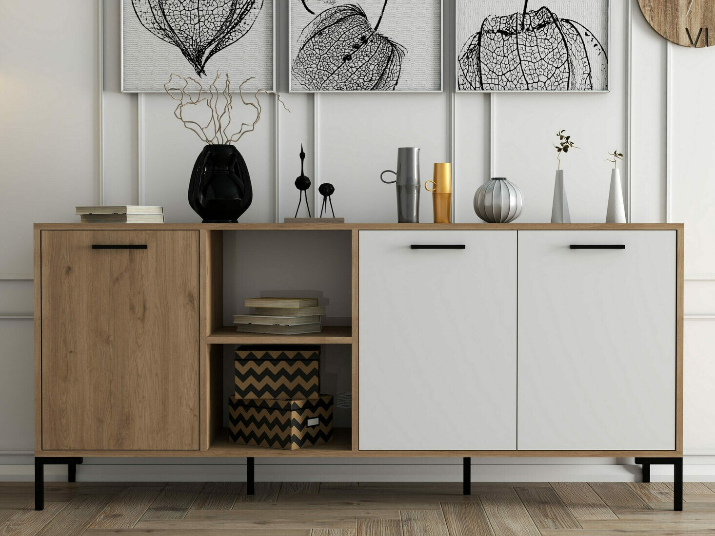 Ormarić Nolcava 101 (Bijela + Hrast)