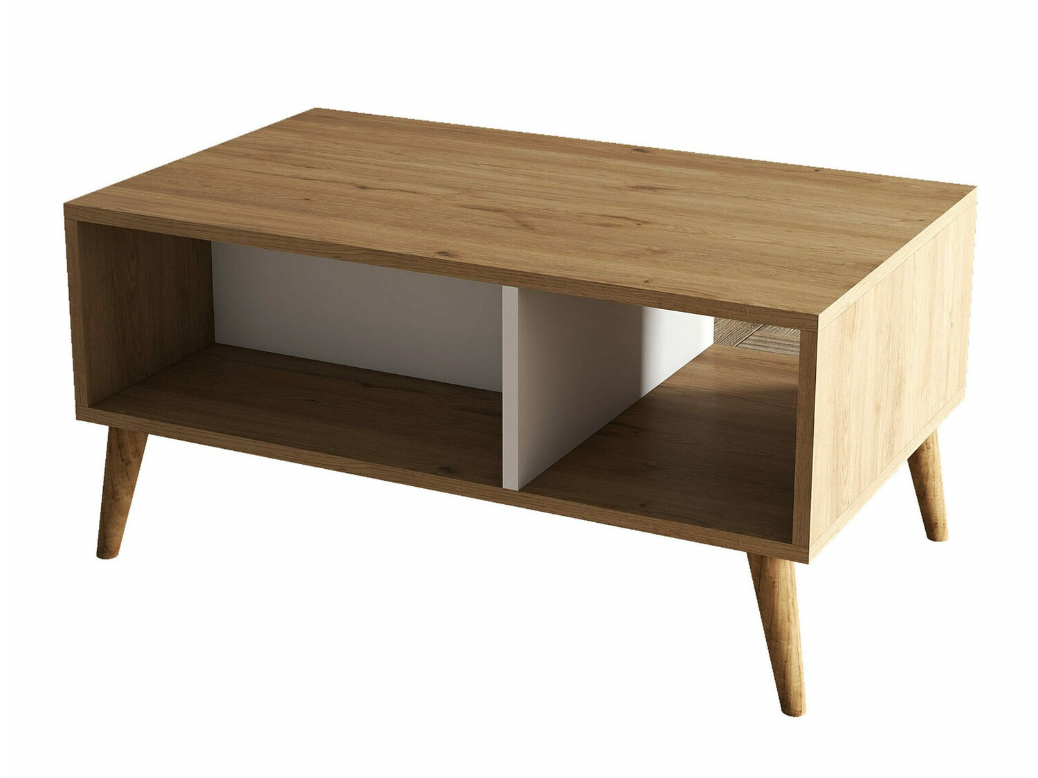 Stolić za kavu Nolcava 104 (Bijela + Hrast)