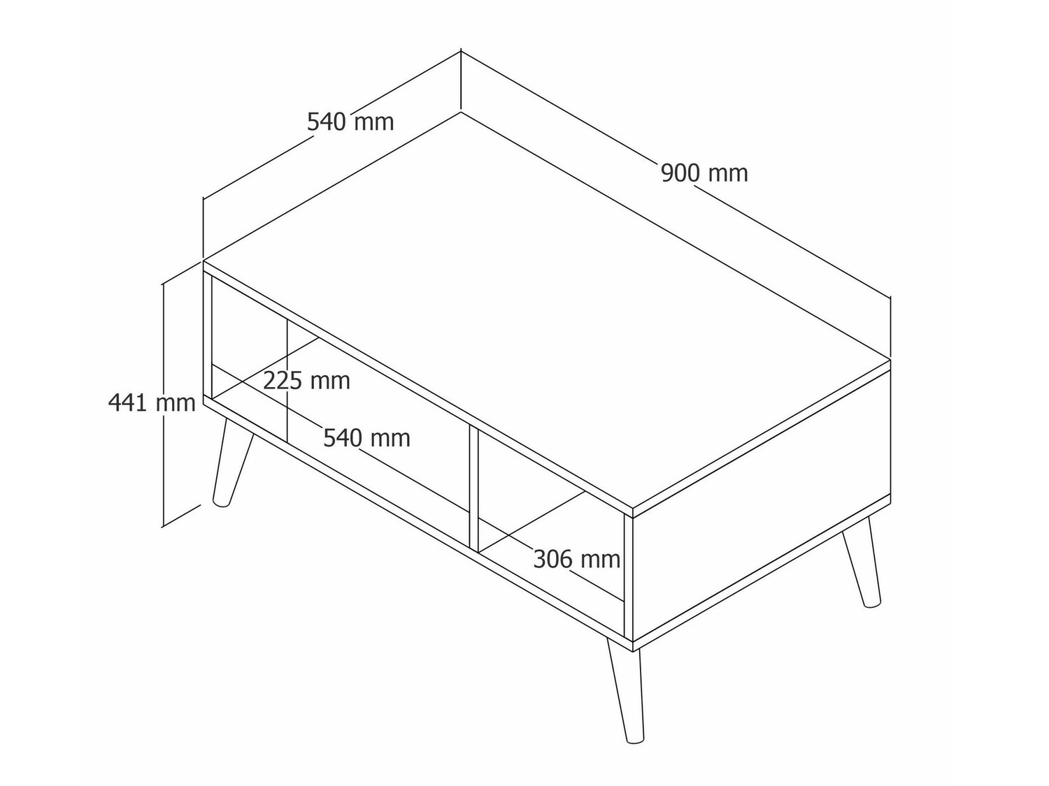 Stolić za kavu Nolcava 104 (Bijela + Hrast)