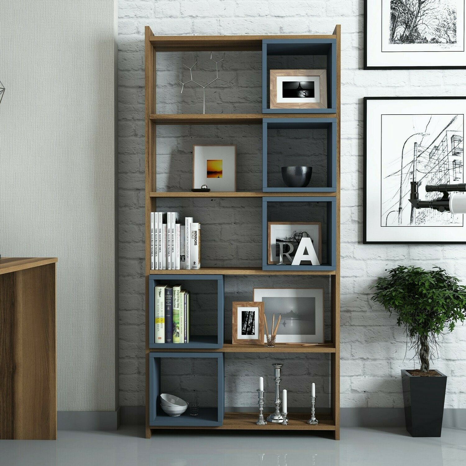 Polica Kailua 666 (Plava + Orah)