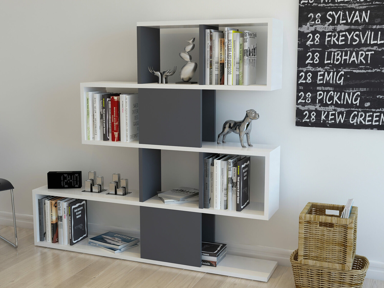 Polica Kailua 677 (Bijela + Antracit)