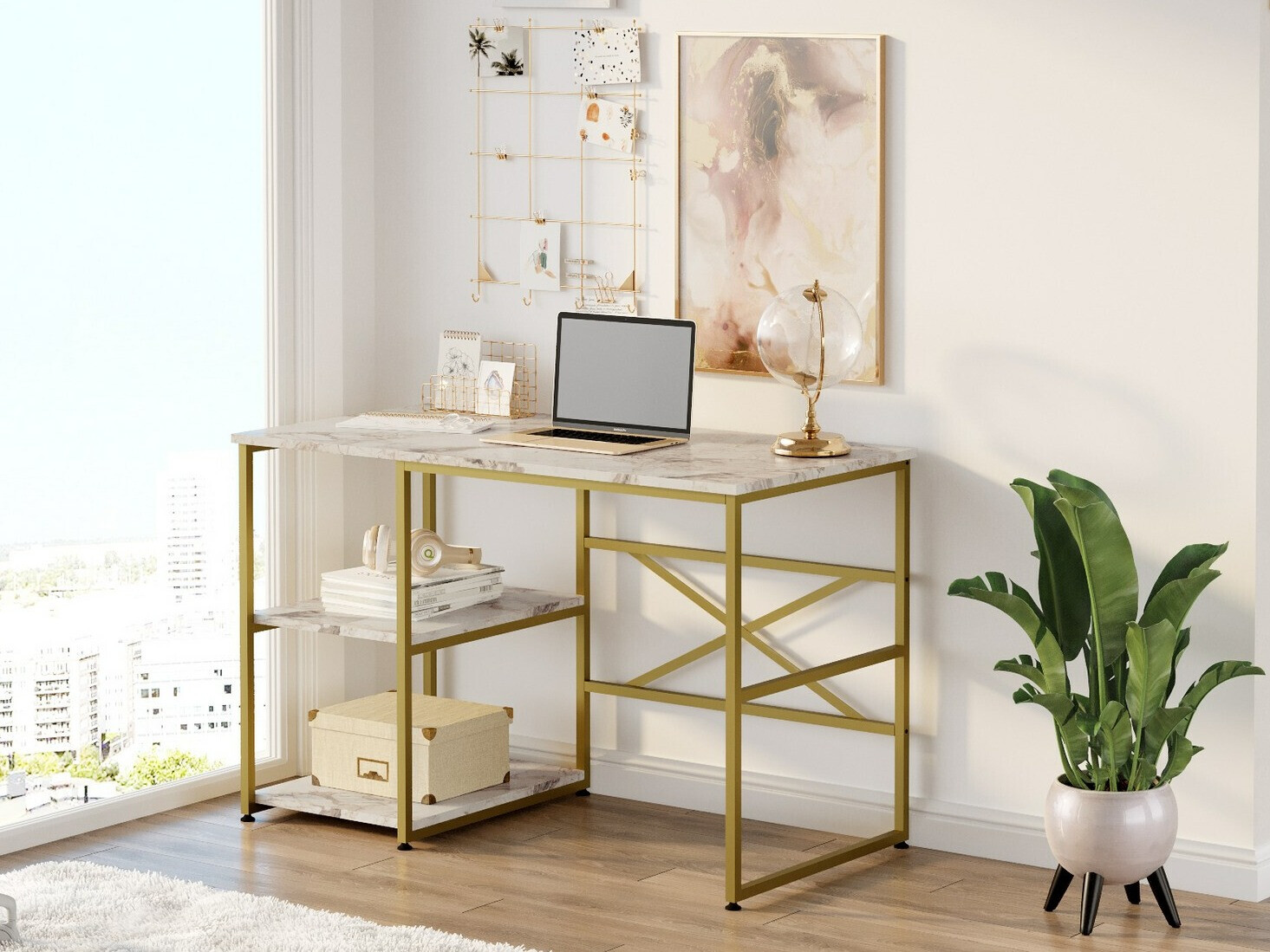 Uredski stol Kailua 668 (Zlatna + Bijeli mramor)