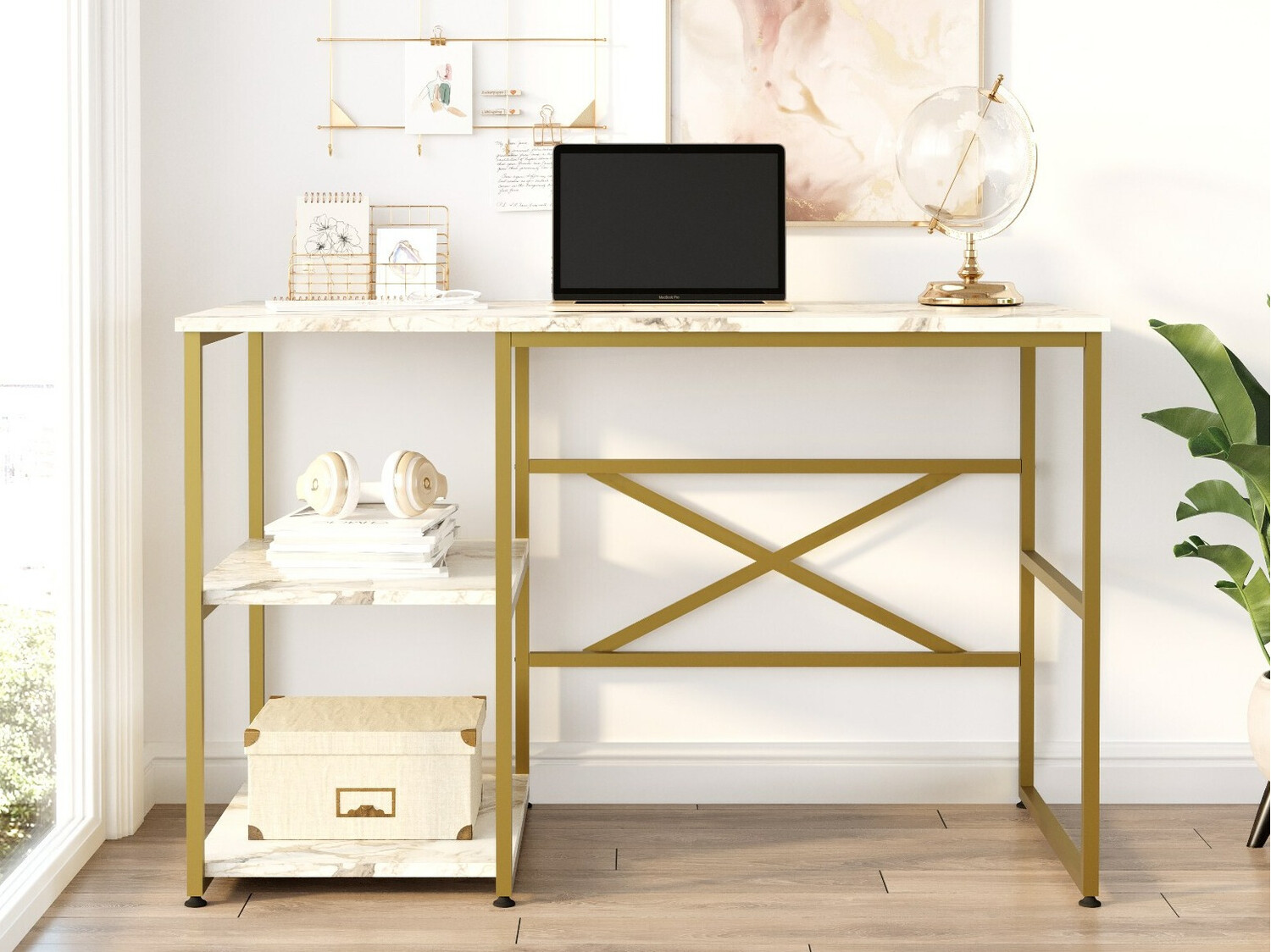 Uredski stol Kailua 668 (Zlatna + Bijeli mramor)