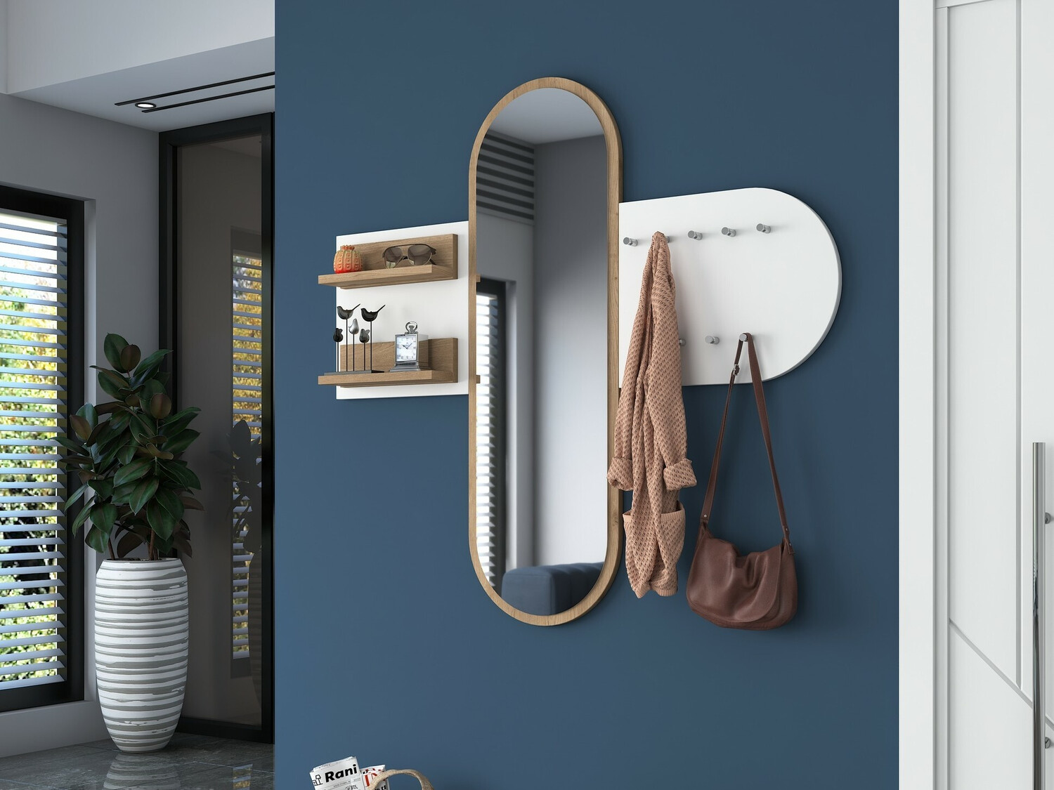 Vješalica Kailua 745 (Bijela + Orah)