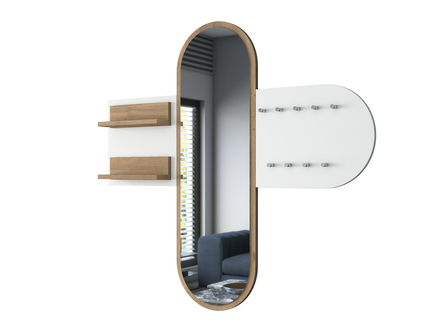 Vješalica Kailua 745 (Bijela + Orah)