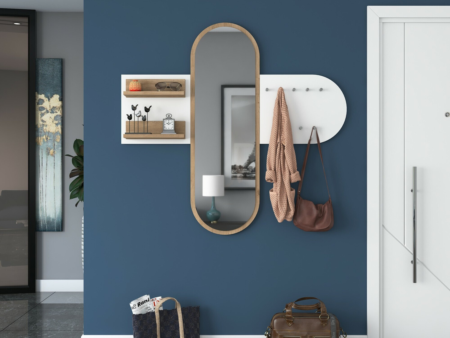 Vješalica Kailua 745 (Bijela + Orah)