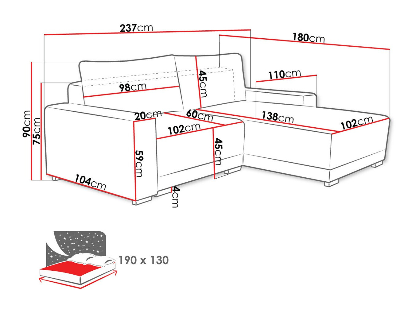 Kutna garnitura Columbus 204 (Tilia 17)
