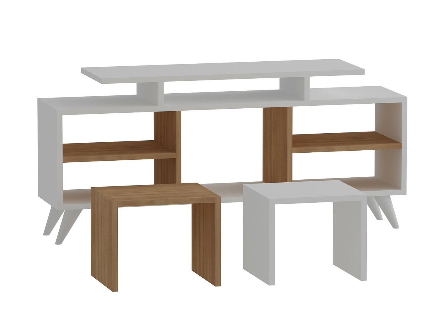 TV stol Kailua 816 (Bijela + Tikovina)