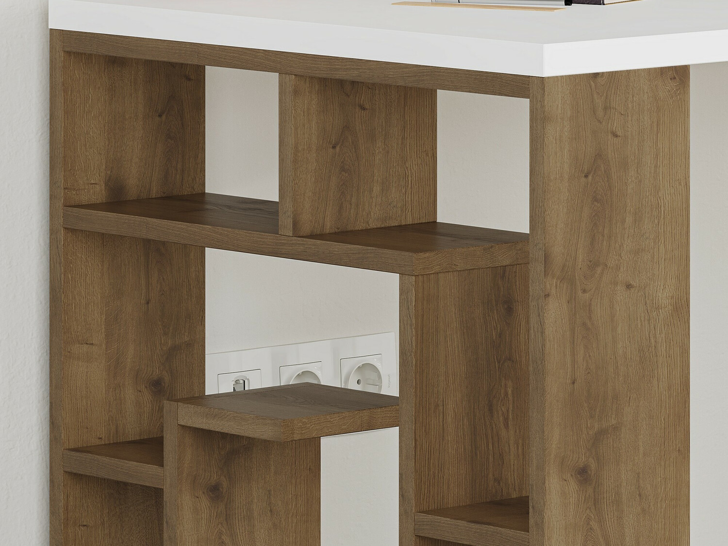 Uredski stol Kailua 813 (Bijela + Tamni hrast)