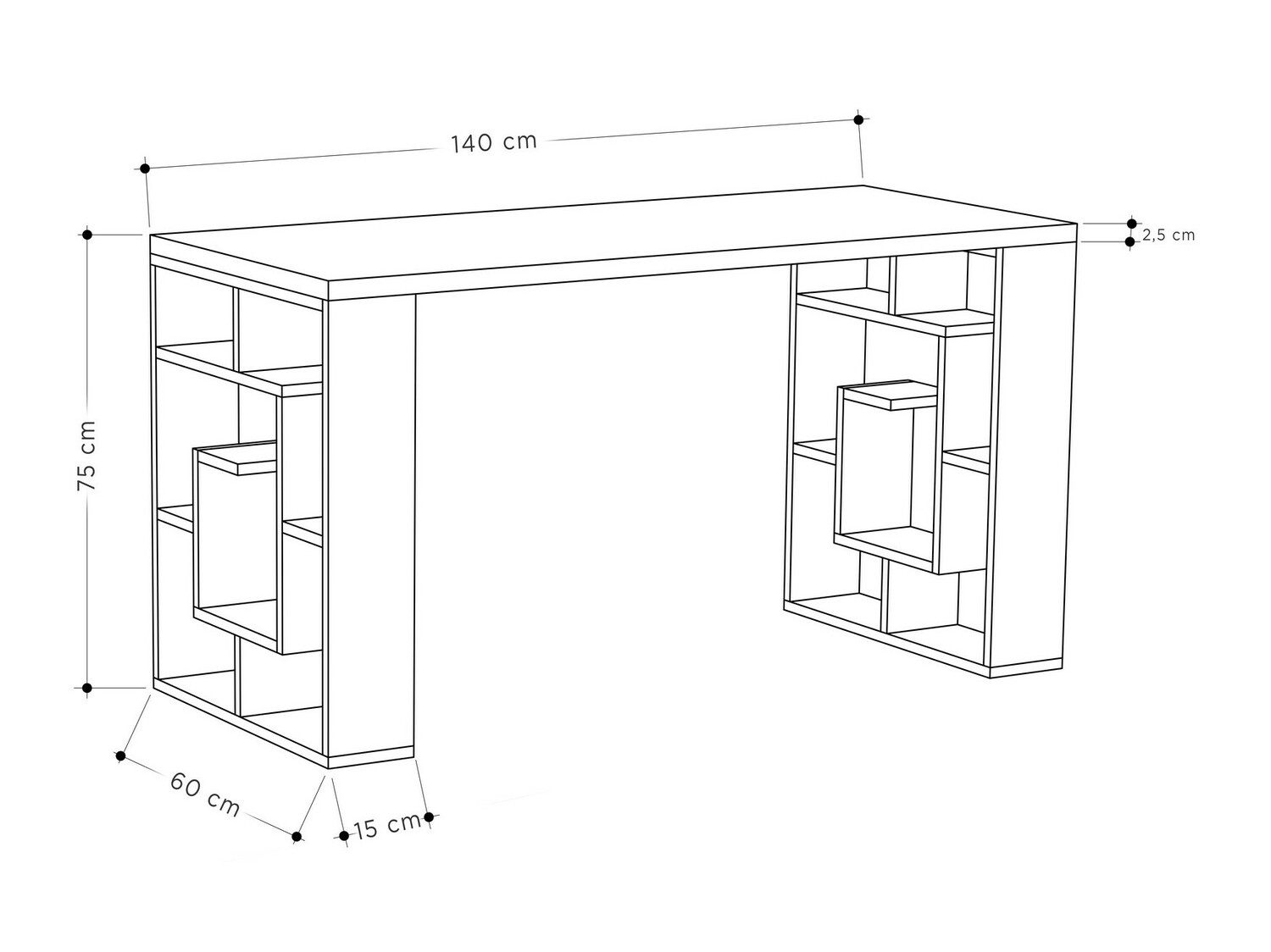 Uredski stol Kailua 813 (Bijela + Tamni hrast)