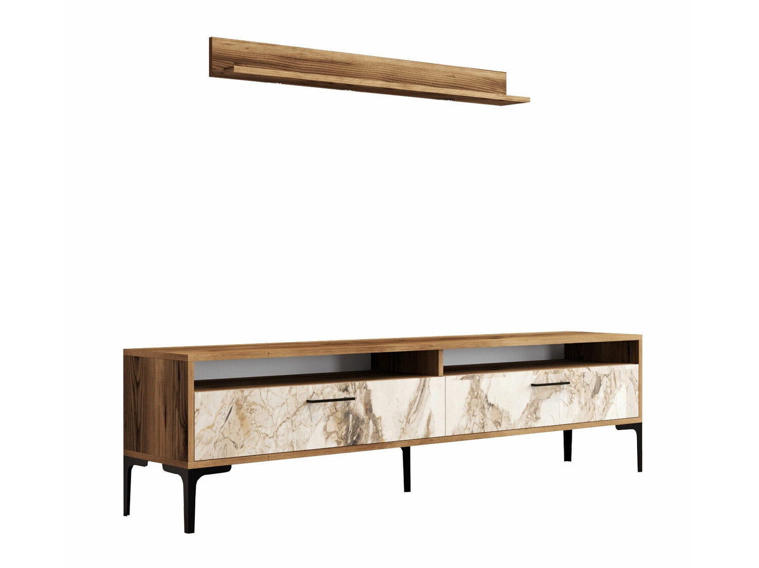 Set za dnevni boravak Kailua 857 (Orah + Bijeli mramor)