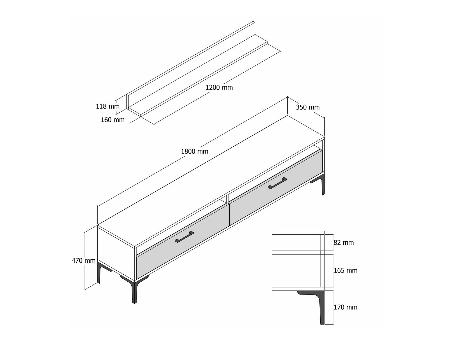 Set za dnevni boravak Kailua 857 (Orah + Bijeli mramor)